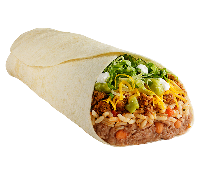 Taco Time Classic Burrito menu item with prices and calories