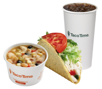 Taco Time Light Meal menu item with prices and calories