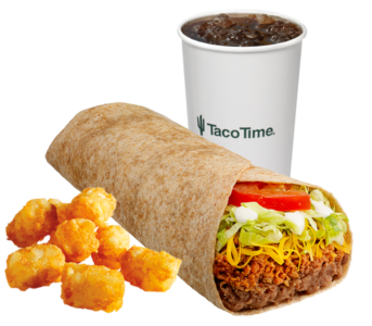 Taco Time Natural Soft Tacos menu item with prices and calories
