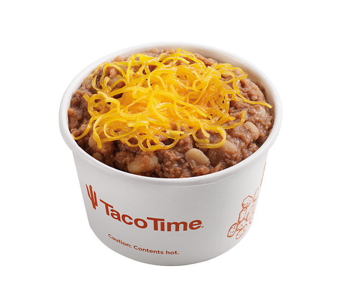 Taco Time Pinto Beans menu item with prices and calories