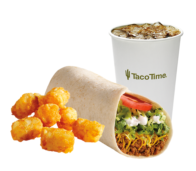 Taco Time Soft Taco Meal menu item with prices and calories