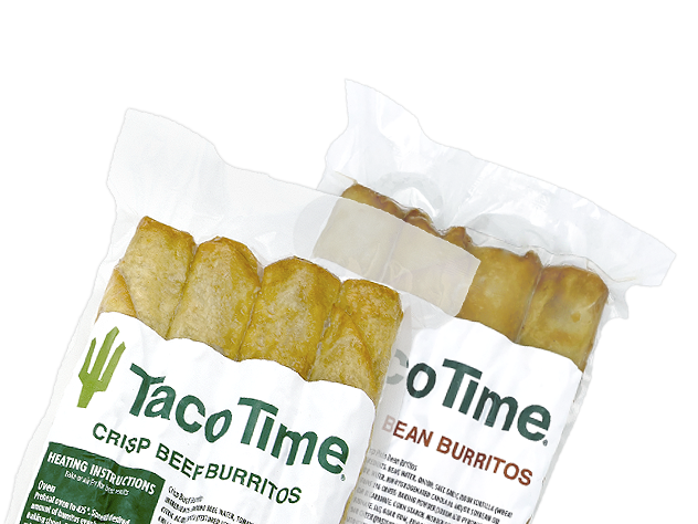 Taco Time Take n Bake Web Blade menu item with prices and calories