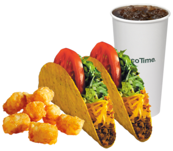 Taco Time Two Crisp Tacos menu item with prices and calories