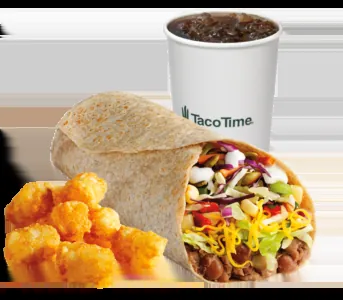 Taco Time Veggie Soft Taco Combo with price and calories